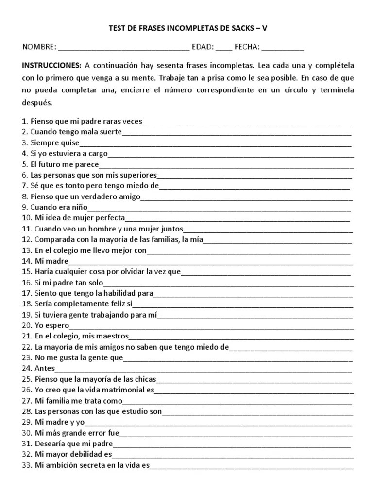 TEST DE FRASES DE SACKS PDF.pdf Violence Unrest