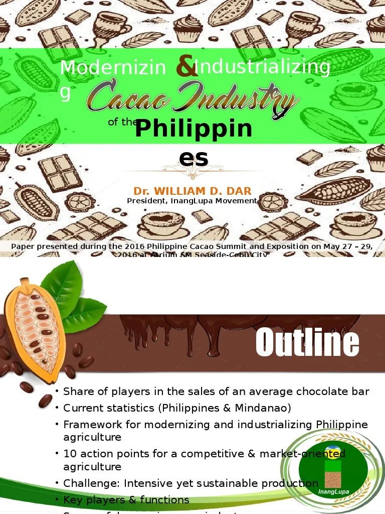 Modernizing and Industrializing The Cacao Industry in The Philippines
