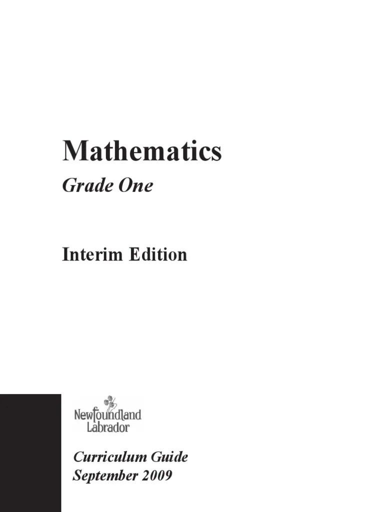 Grade 1 Math Curriculum Guide PDF Curriculum Reason
