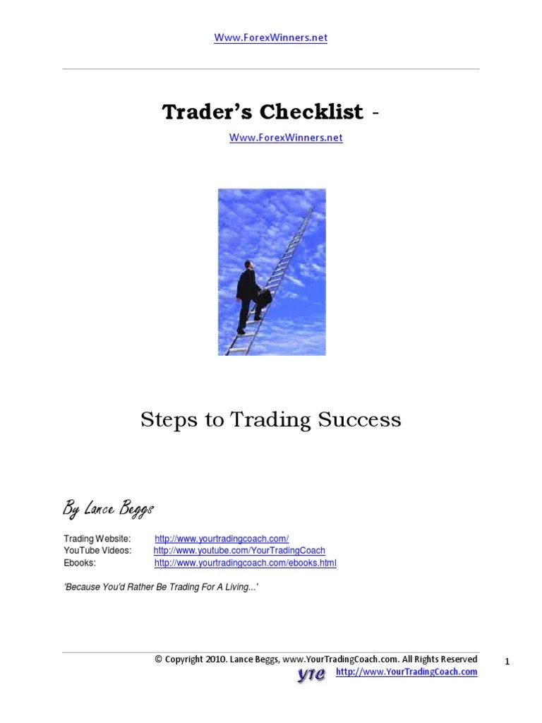 YTC TradersChecklist PDF PDF Futures Contract