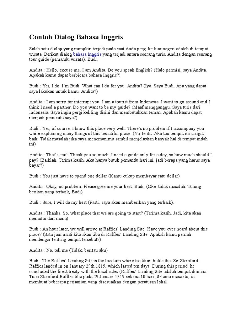 Contoh Dialog Bahasa Inggris | PDF