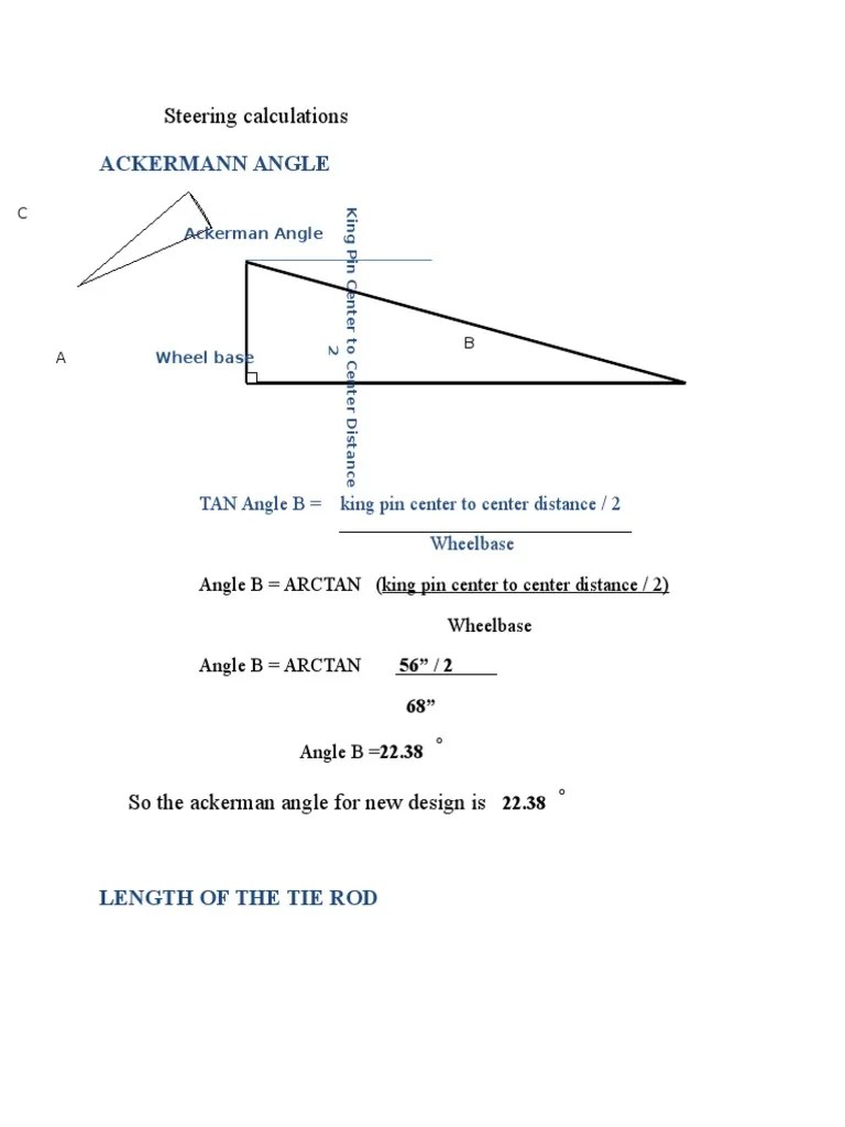 Steering Calculations Trigonometric Functions Triangle