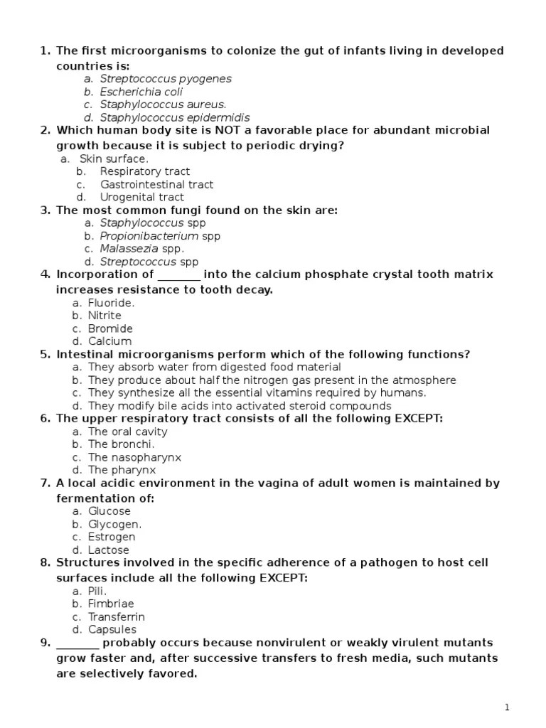 Quizzes For Microbiology PDF Antibiotics Bacteria