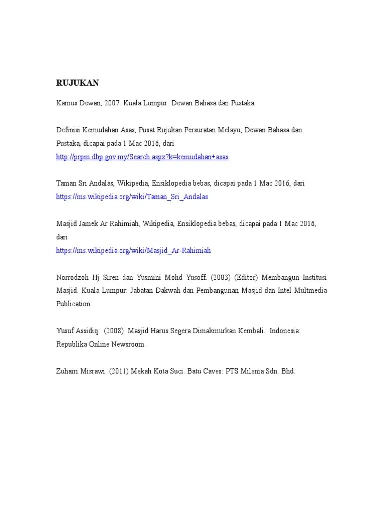 RUJUKAN KERJA KURSUS PENGAJIAN AM