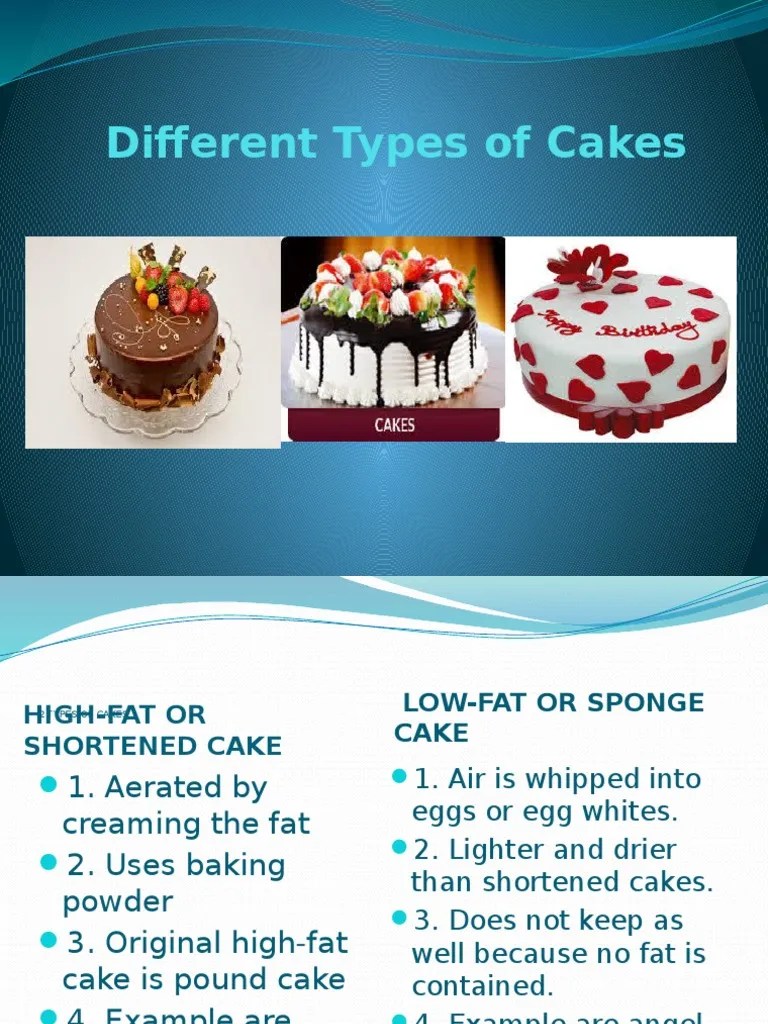 Different Types of Cakes Cakes Baked Goods Free 30day Trial Scribd