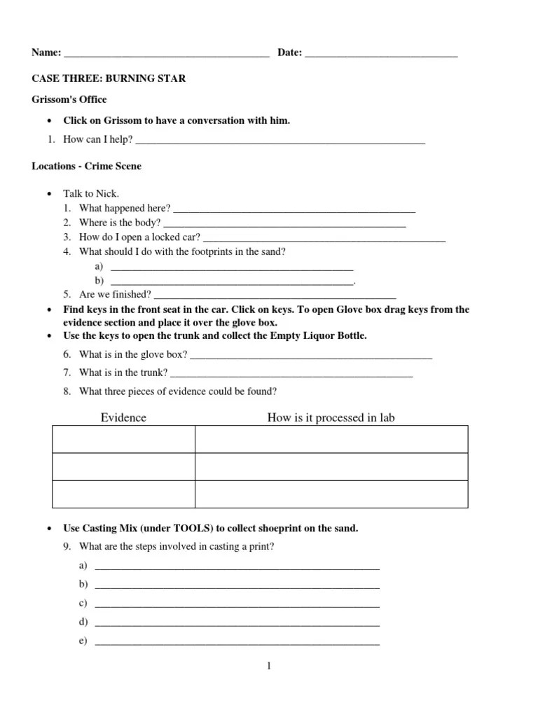 Forensic Science Worksheets / Forensic Science Toxicology Review