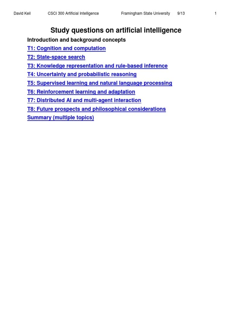 Questions On Artificial Intelligence Time Complexity Artificial