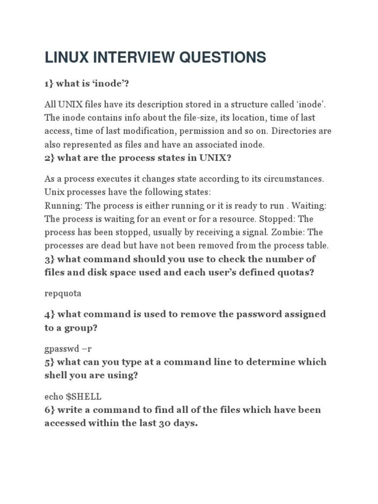 Linux Interview Questions & Answers File Transfer Protocol Domain