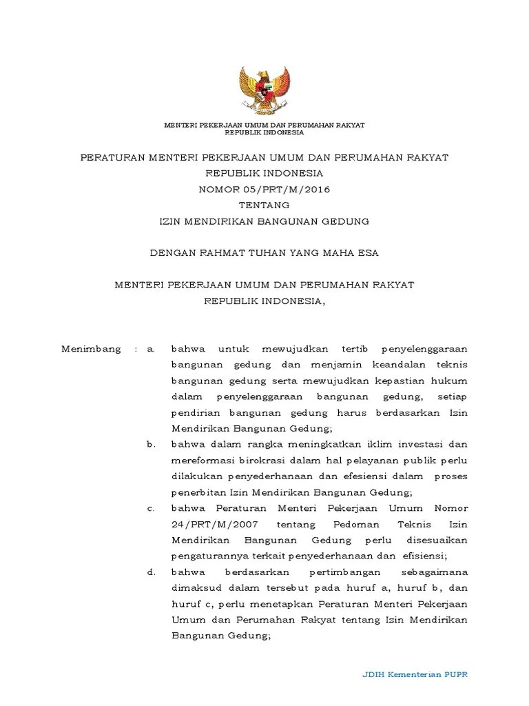 Permen PUPR 05_2016 Ttg IMB