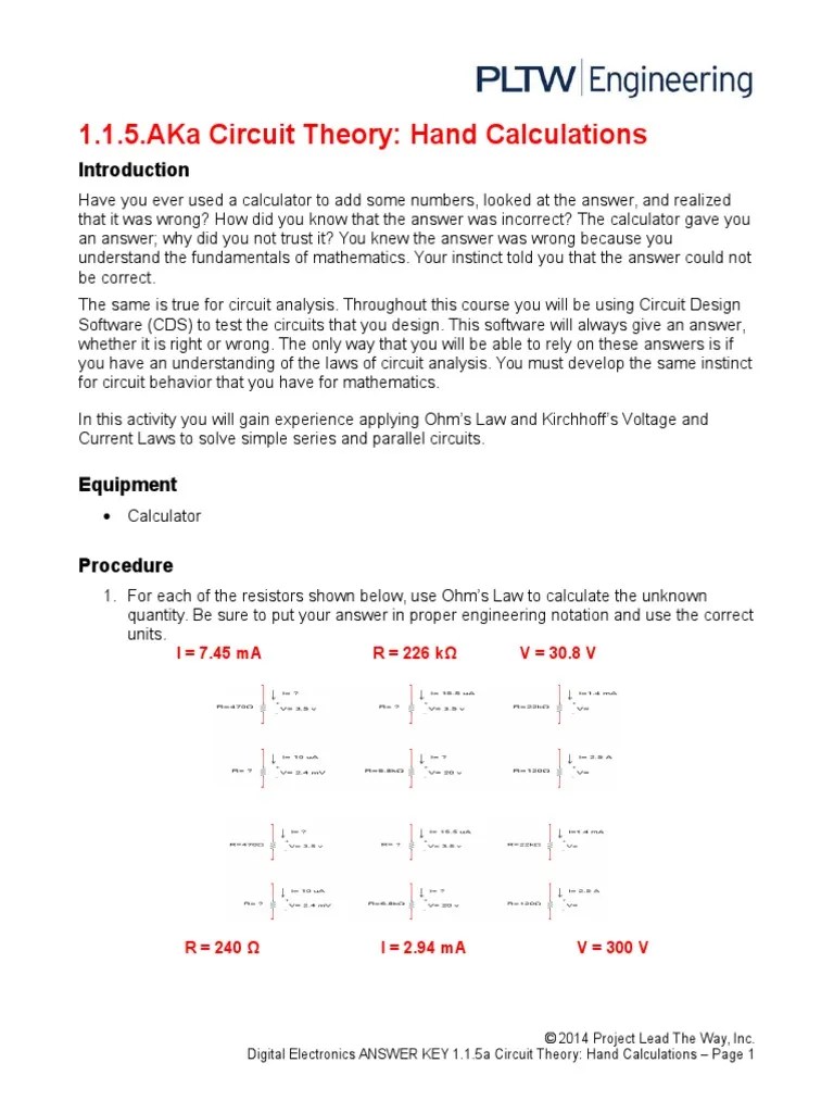 Digital Electronics Pltw