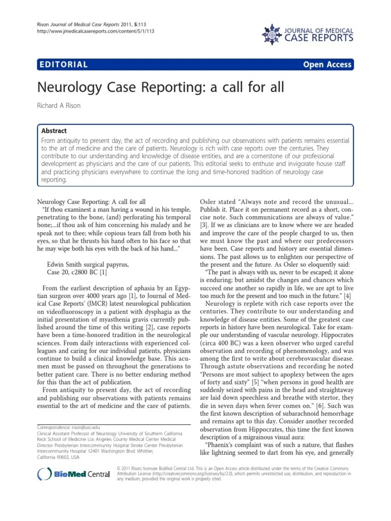 Case Report Neurology Case Report Neurology