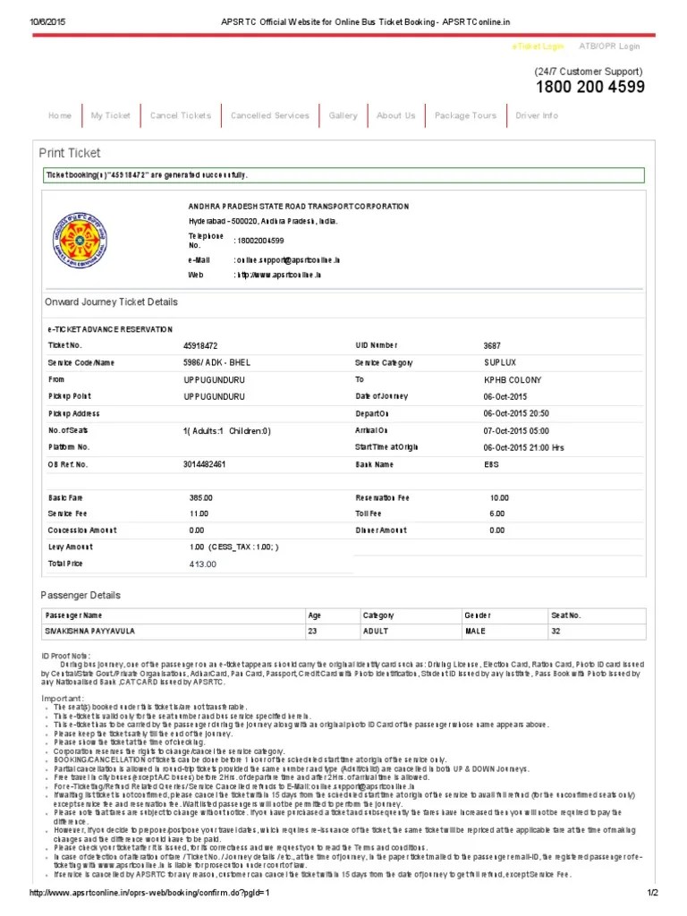 APSRTC Official Website for Online Bus Ticket Booking