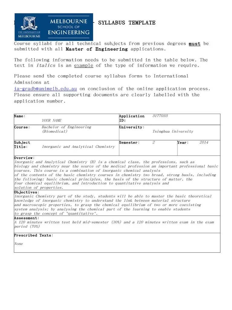 Syllabus Template PDF