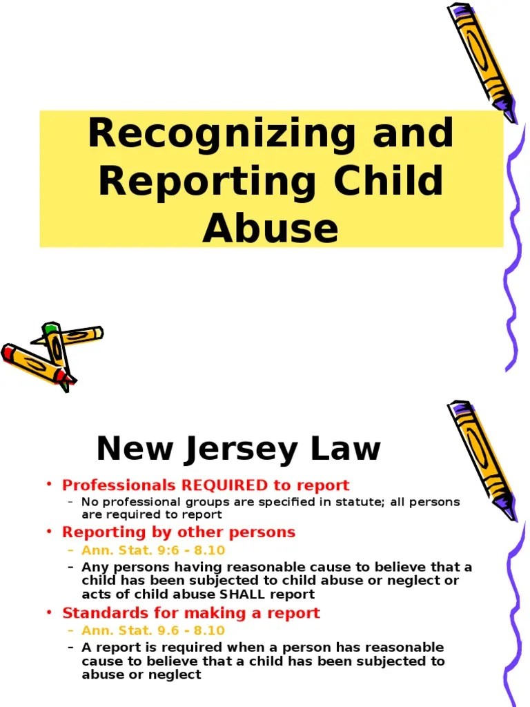 Recognizing and Reporting Child Abuse PDF Child Abuse Child Neglect