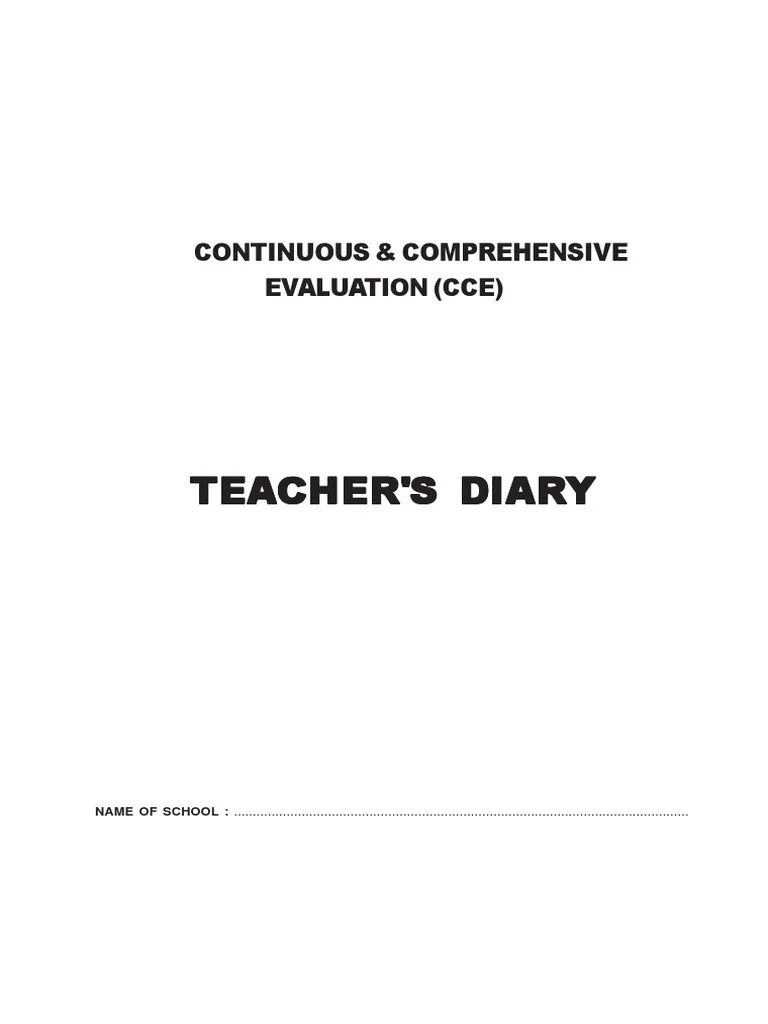 Teachers Diary Lesson Plan Pedagogy
