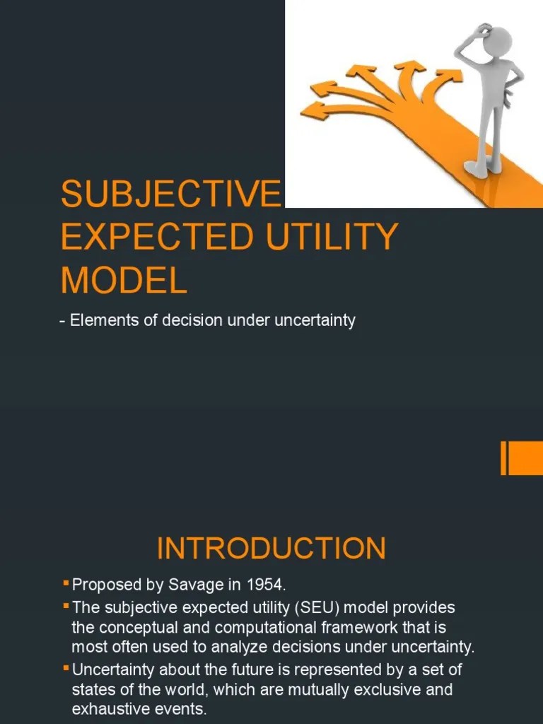 Subjective Expected Utility Model Utility Microeconomics
