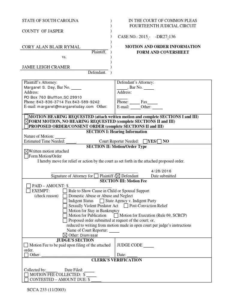 April 28th Motion for Emergency Hearing Perception Anxiety