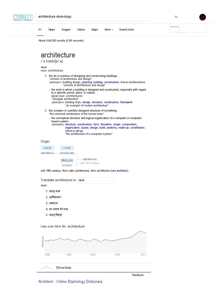 Architecture Etymology PDF Architect Definition