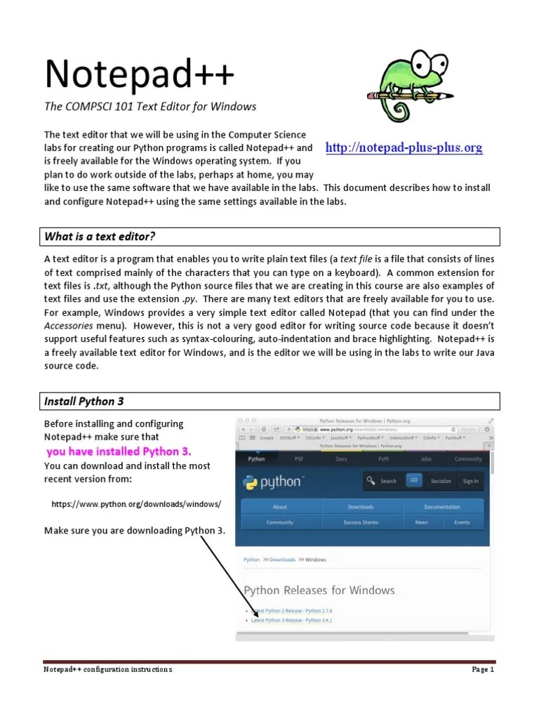 SetUp NotePad++ Download Free PDF Command Line Interface Text File