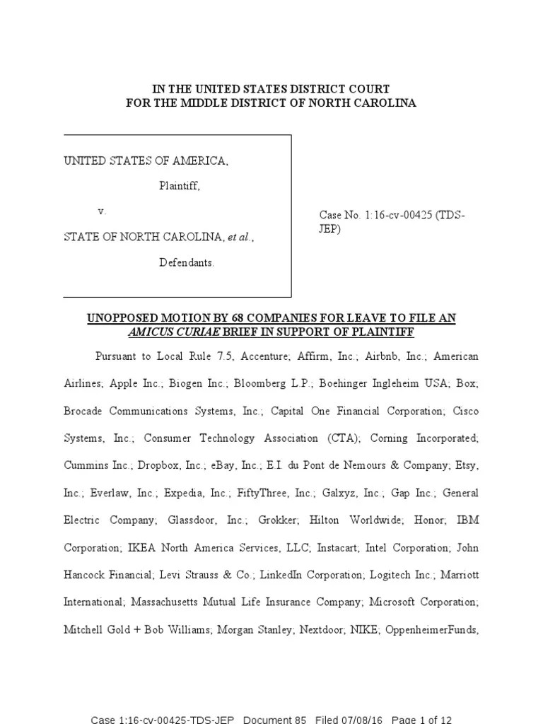 Proposed Amicus Curiae Brief Public Facilities Privacy & Security Act