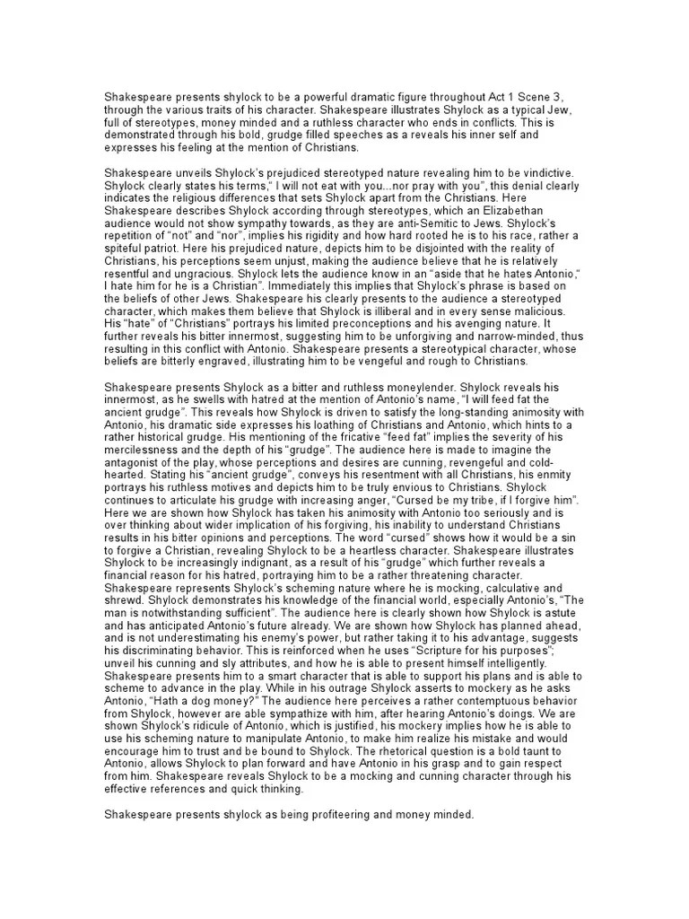 Shylock Character Analysis Shylock The Merchant Of Venice