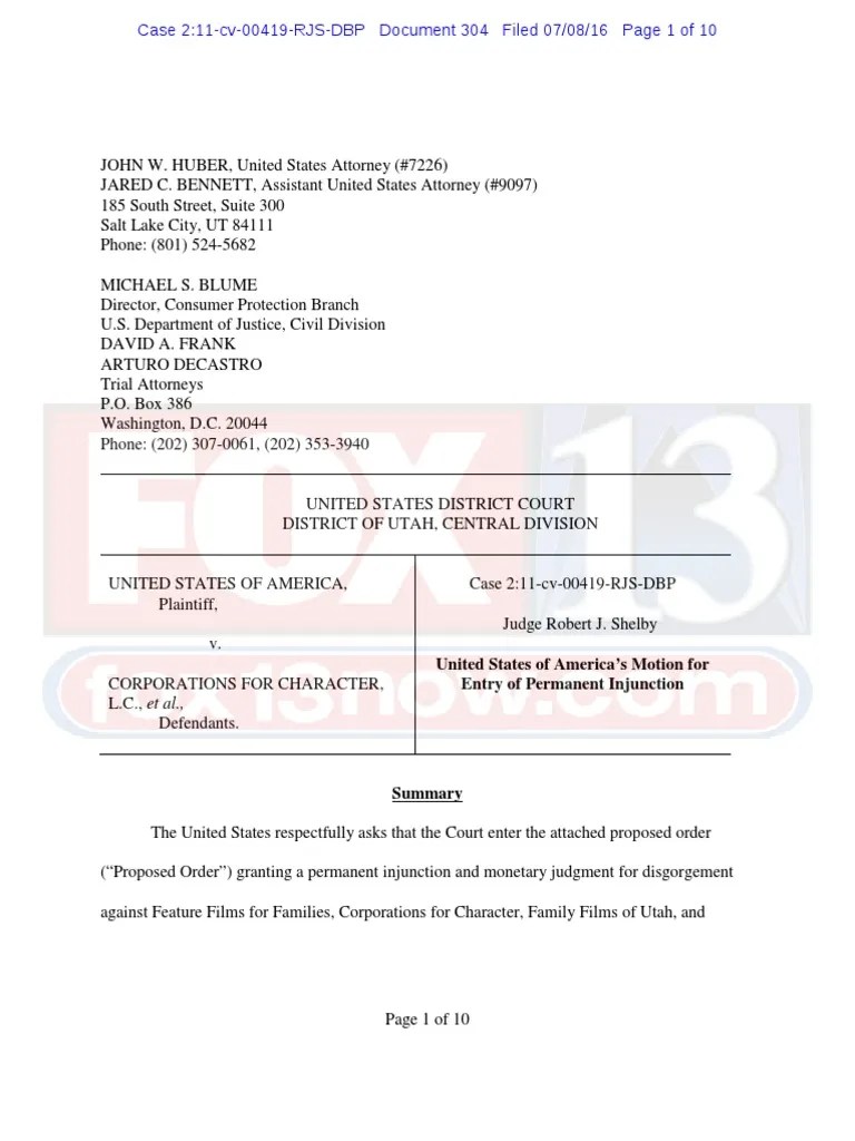 FTC filing on Feature Films for Families lawsuit Federal Trade