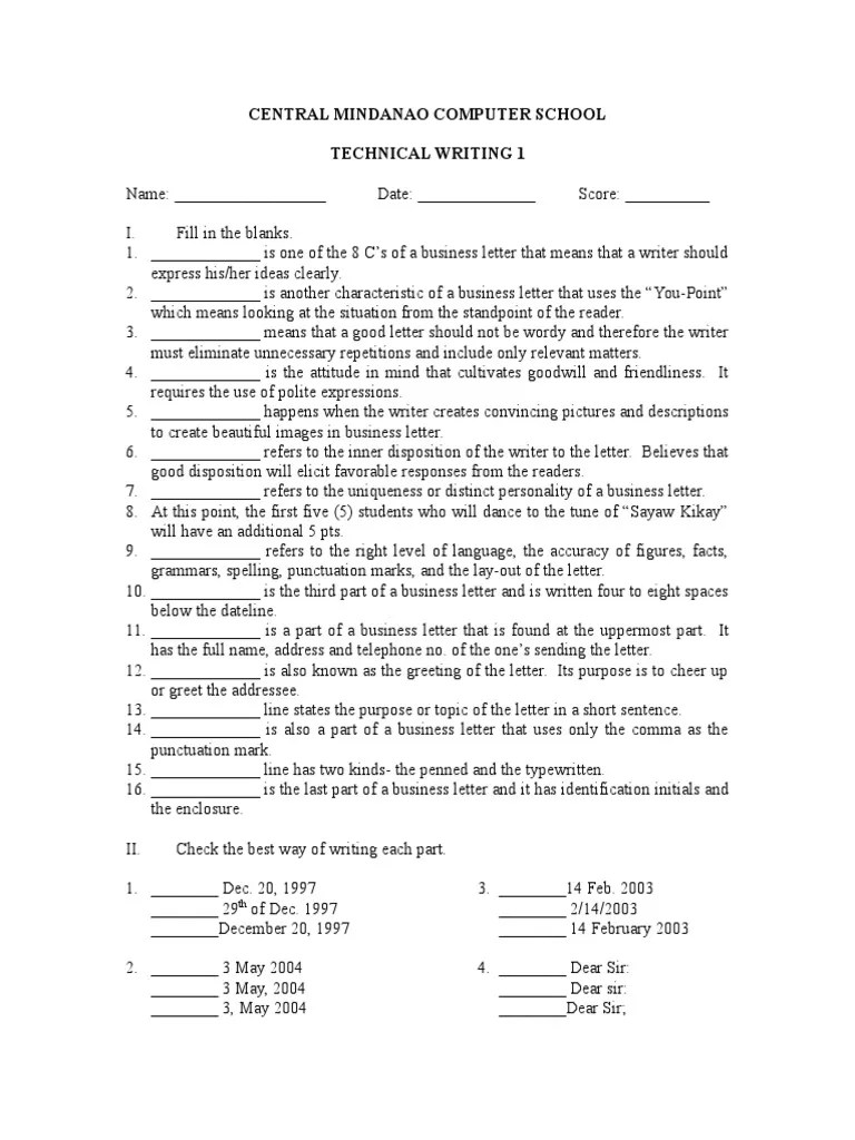 Technical Writing. Exams PDF Text Writing
