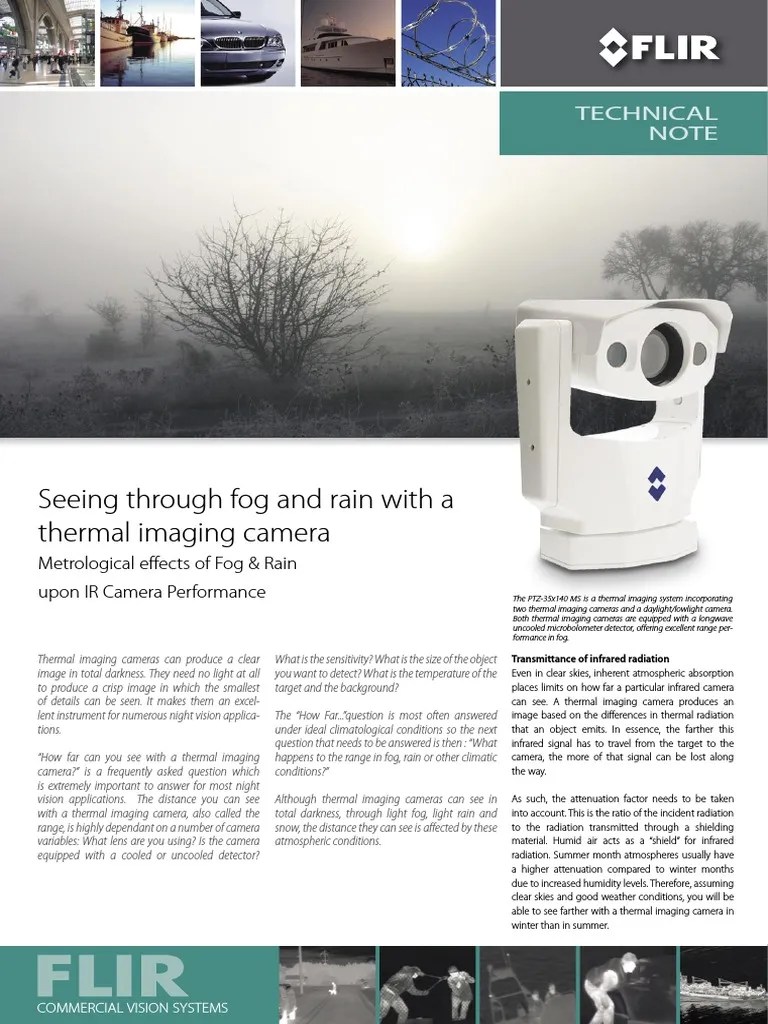 Seeing through fog and rain with a thermal imaging camera Infrared