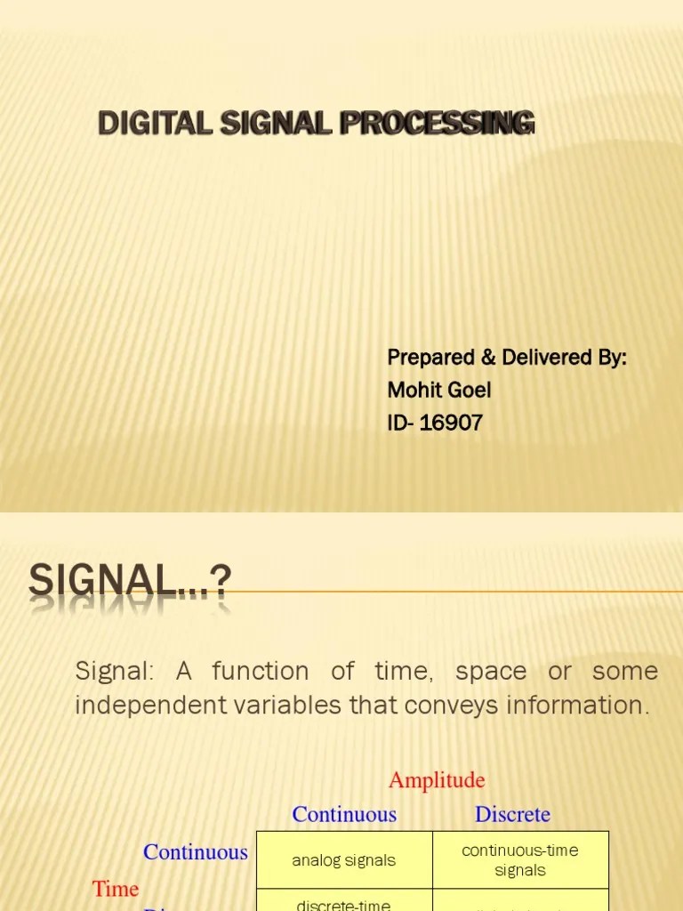 Digital Signal Processing Lecture1 PDF
