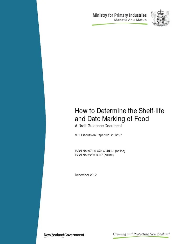 2012 27 How To Determine The Shelf Life and Date Marking of Food PDF