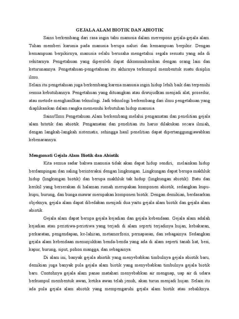 Gejala Alam Biotik Dan Abiotik