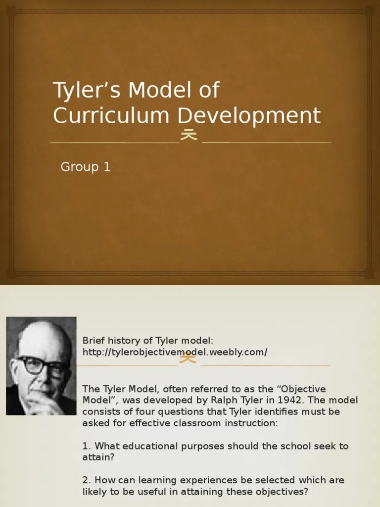 Tyler s Model of Curriculum Development | Curriculum | Essays | Prueba