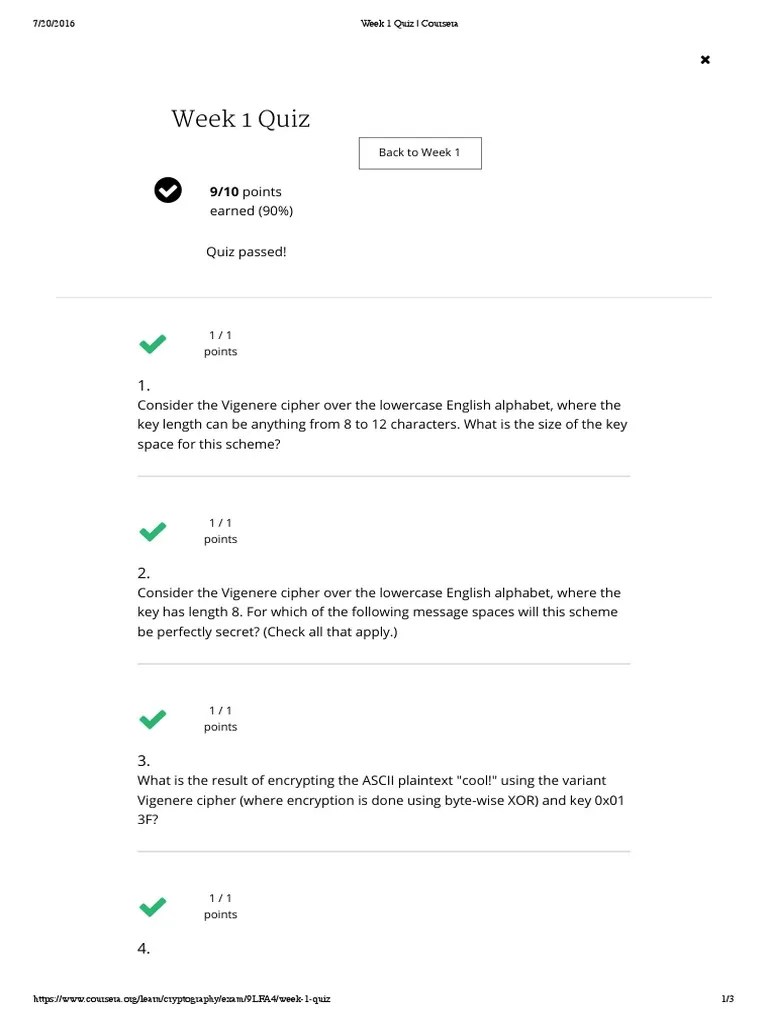 Week 1 Quiz _ Coursera_answ | Clave (Criptografía) | Cifrar