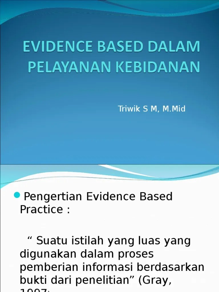 Evidence Based Dalam Pelayanan Kebidanan | PDF
