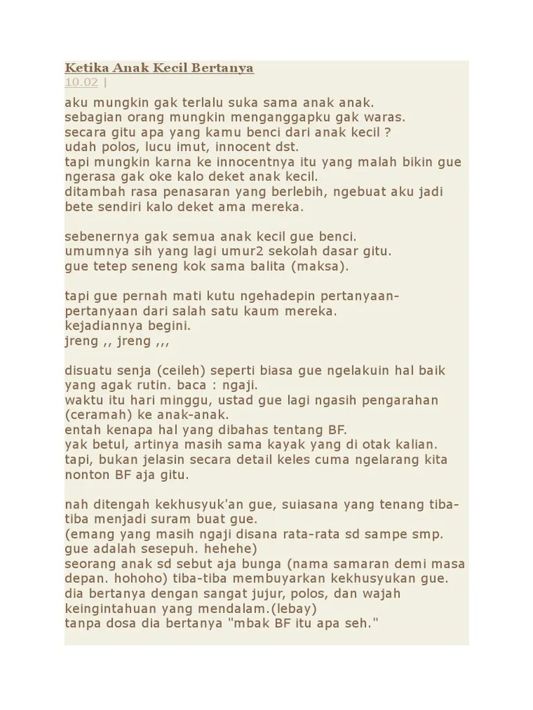 Ketika Anak Kecil Bertanya | PDF