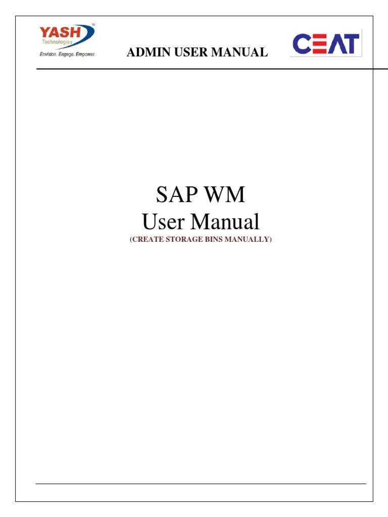 Admin WMS User Manual LS01n Create Storage Bins Manually PDF