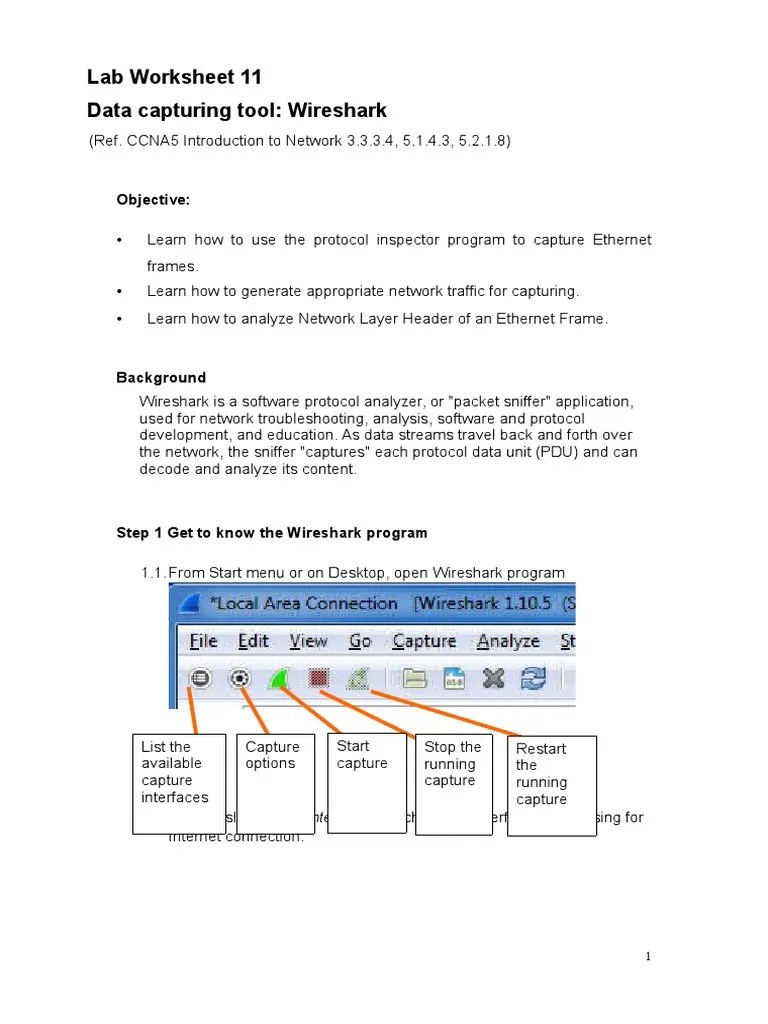 Worksheet11 Wireshark Capture Frame PDF