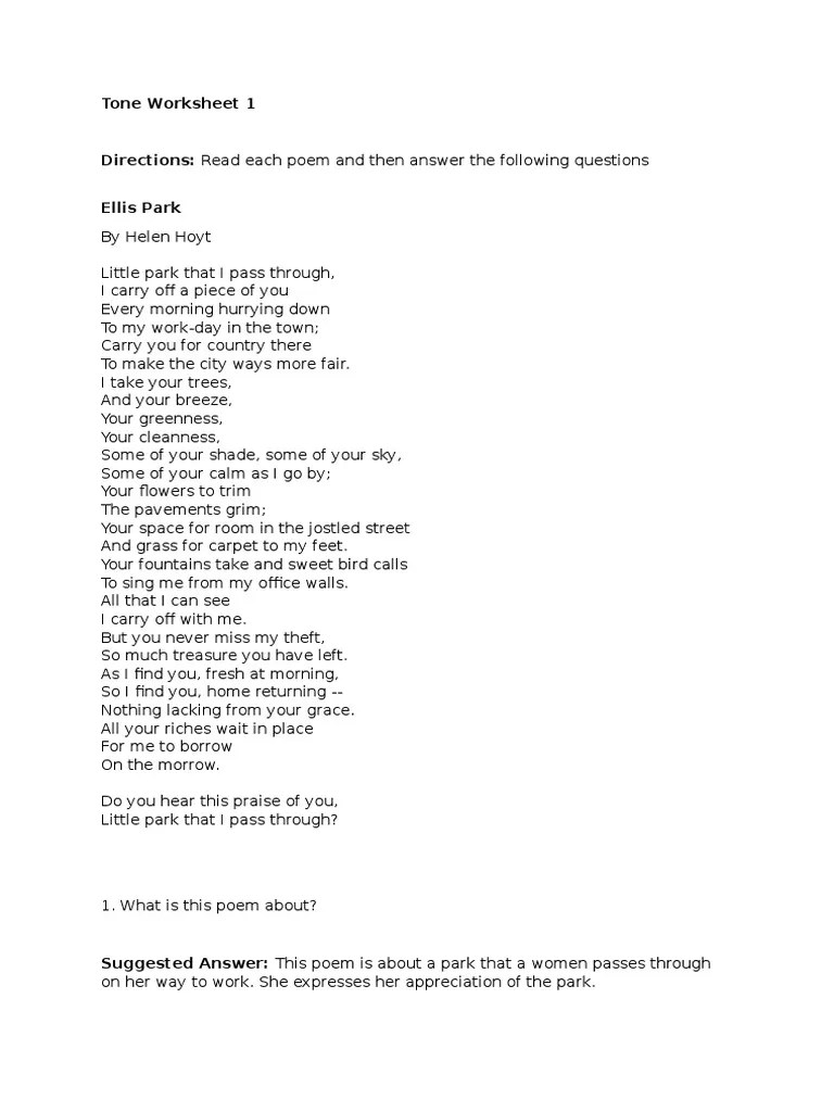 Tone Worksheet 1 MS | PDF