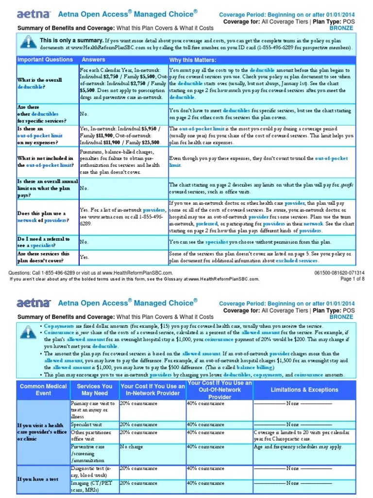 Aetna Open Access Managed Choice: Answers Important Questions Why This