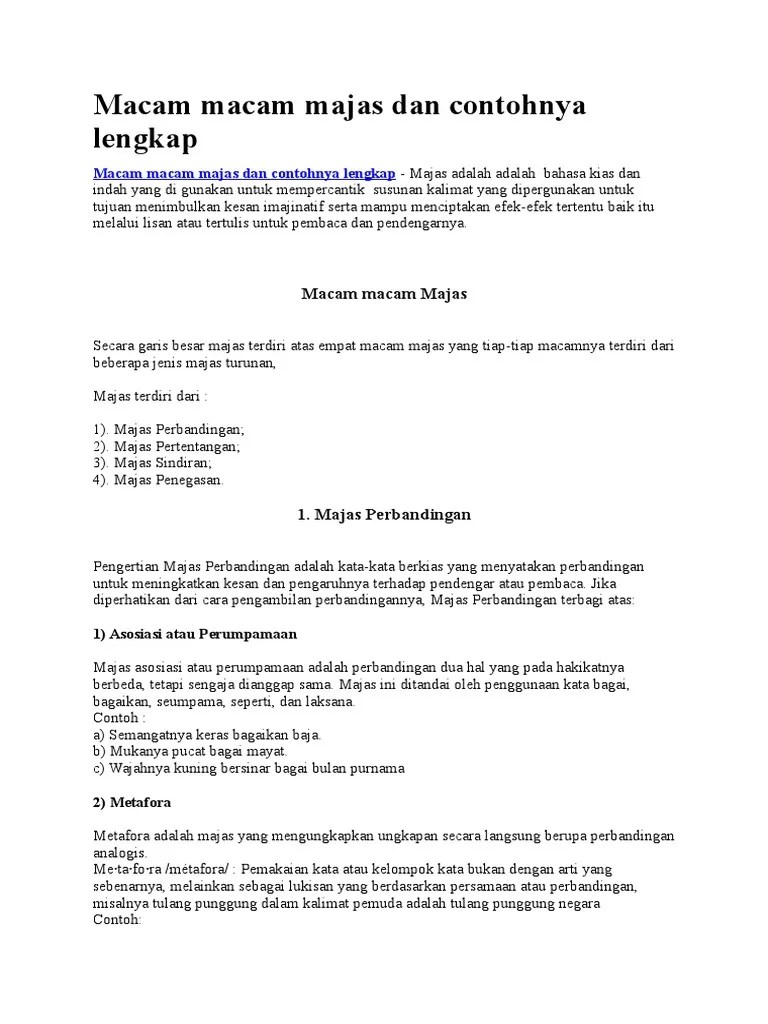 Macam Macam Majas Penegasan Beserta Pengertian Dan Contohnya