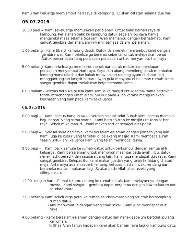 Karangan Hari Raya Aidilfitri Tahun 4 golekyu