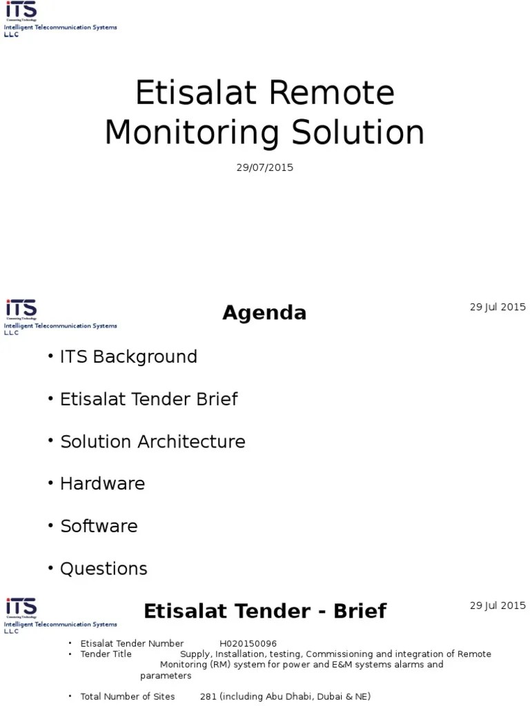Etisalat Remote Monitoring Solution Rev1 PDF Virtual Private