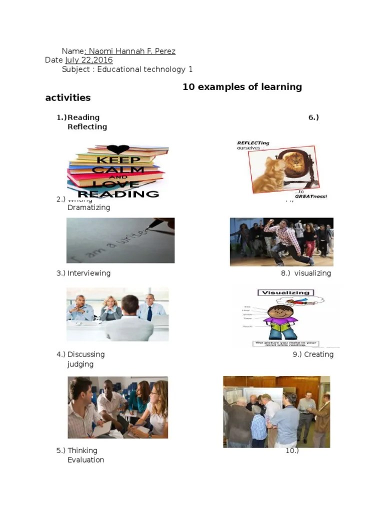 10 Examples of Learning Activities PDF Educational Technology