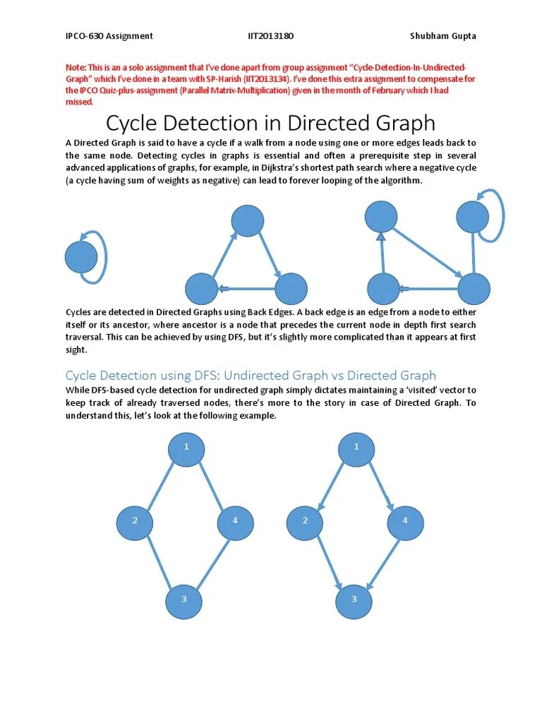 Cycle Detection in Directed Graph Vertex (Graph Theory) Theoretical