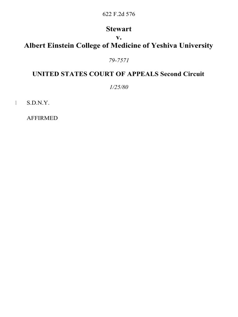 Stewart v. Albert Einstein College of Medicine of Yeshiva University