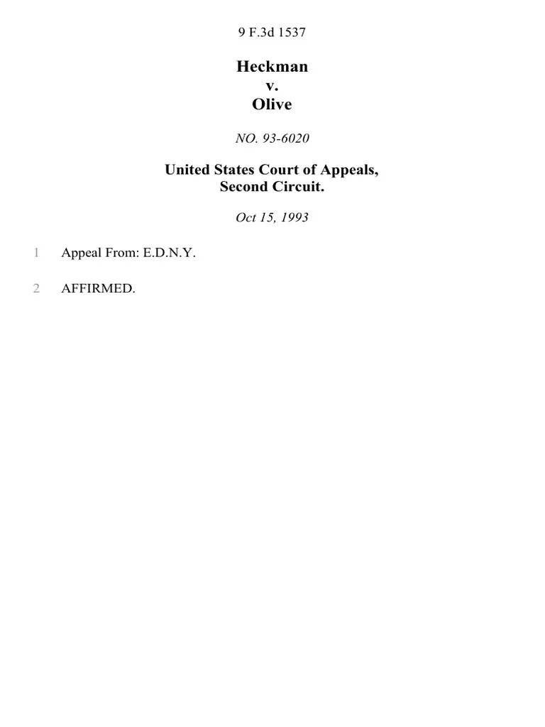 Heckman v. Olive United States Court of Appeals, Second Circuit PDF