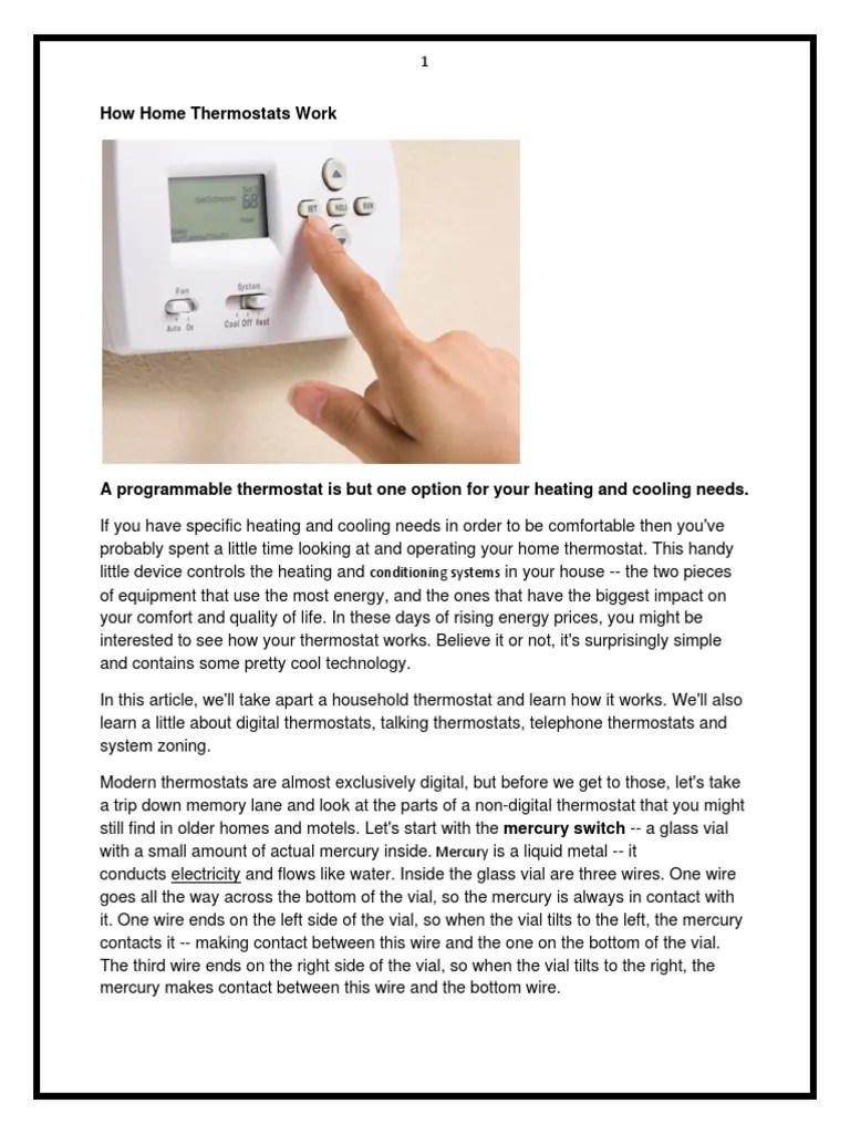 How Home Thermostats Work Thermostat Duct (Flow)