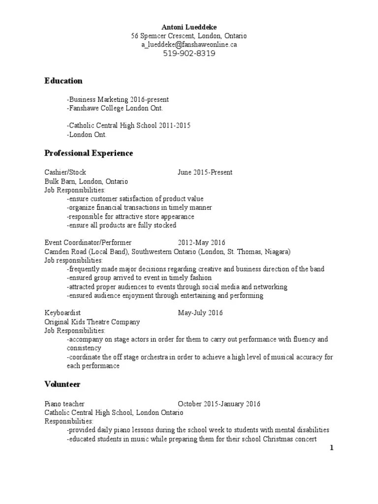 Coop Resume PDF