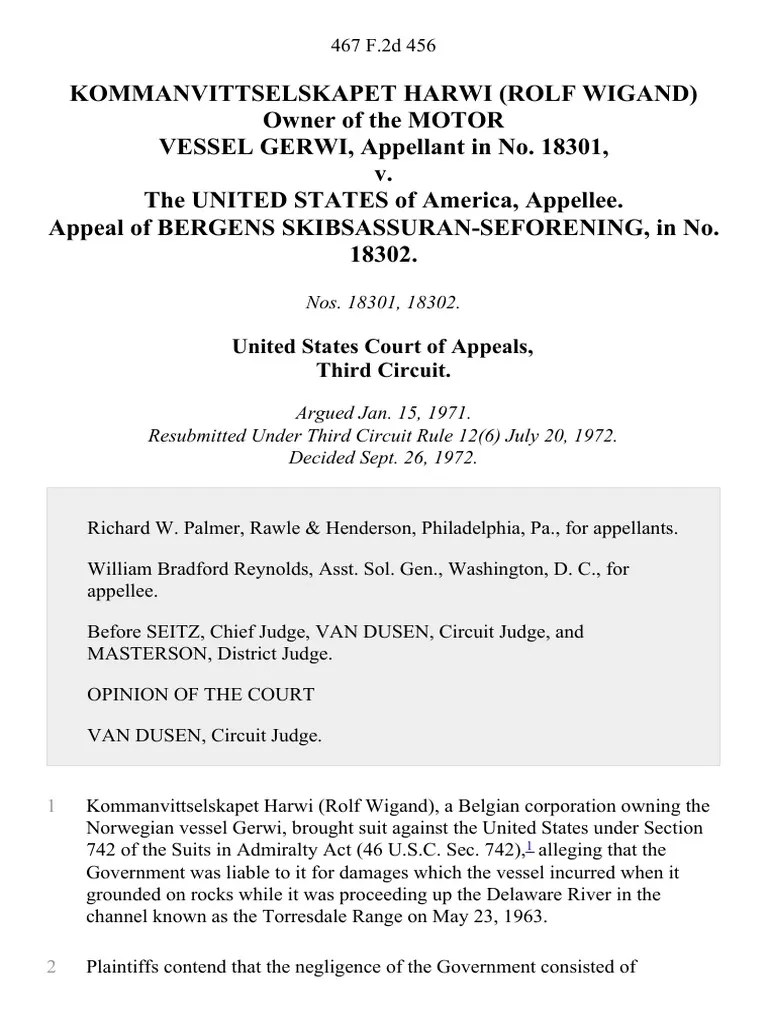 Kommanvittselskapet Harwi (Rolf Wigand) Owner of the Motor Vessel Gerwi