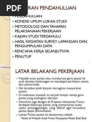 DISKUSI PENDAHULUAN Pantai Bual Bual (Sesuai Urutan Pedoman Di SDA Kaltim)  Email Print PDF | PDF